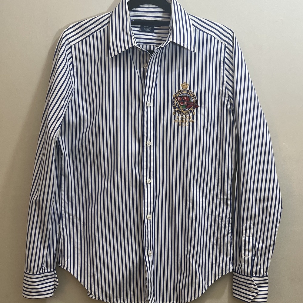 Lauren Ralph Lauren Women's Nautical Striped Top, Size Medium/8